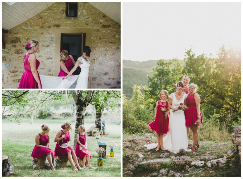 Love & Tralala Mariage champêtre en Dordogne - moments avec ses demoiselles d'honneur